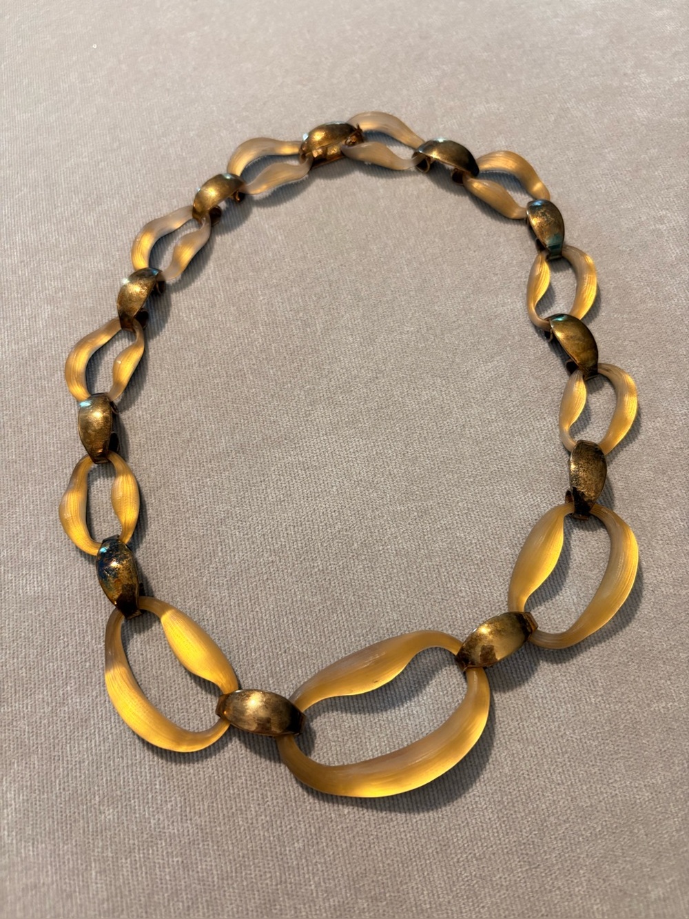 Alexis Bittar Amber Lucite & Bronze Tone Graduated Link Stat